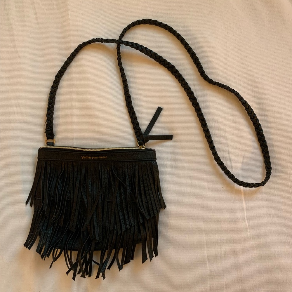 Black Fringe Purse